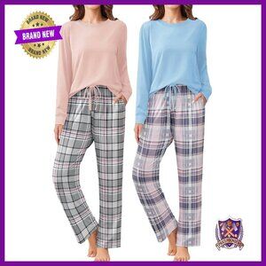 Soft Long Sleeve Pajama Set with Pockets, 2-Pack, S-XXL